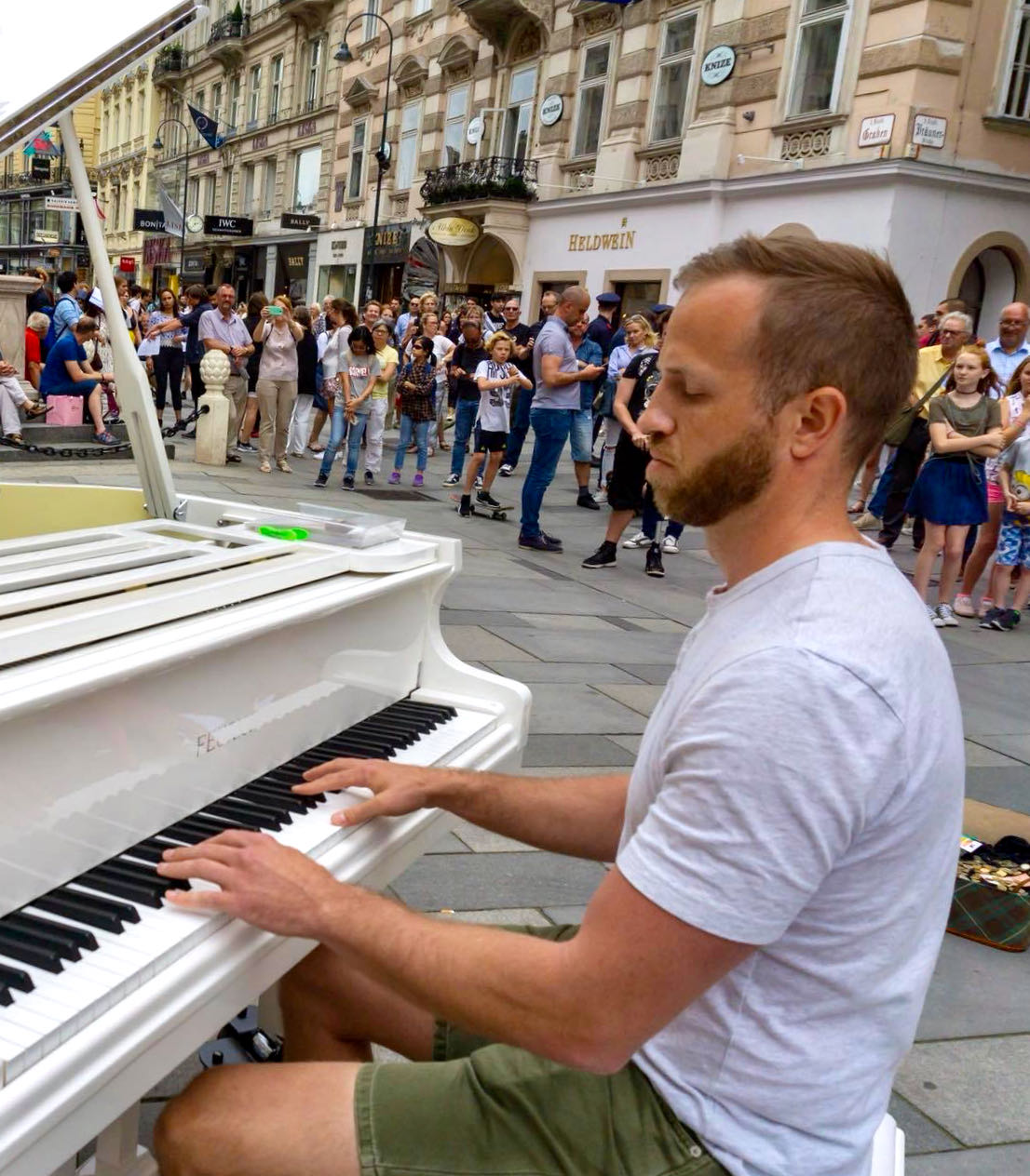 Picture in Vienna playing the piano